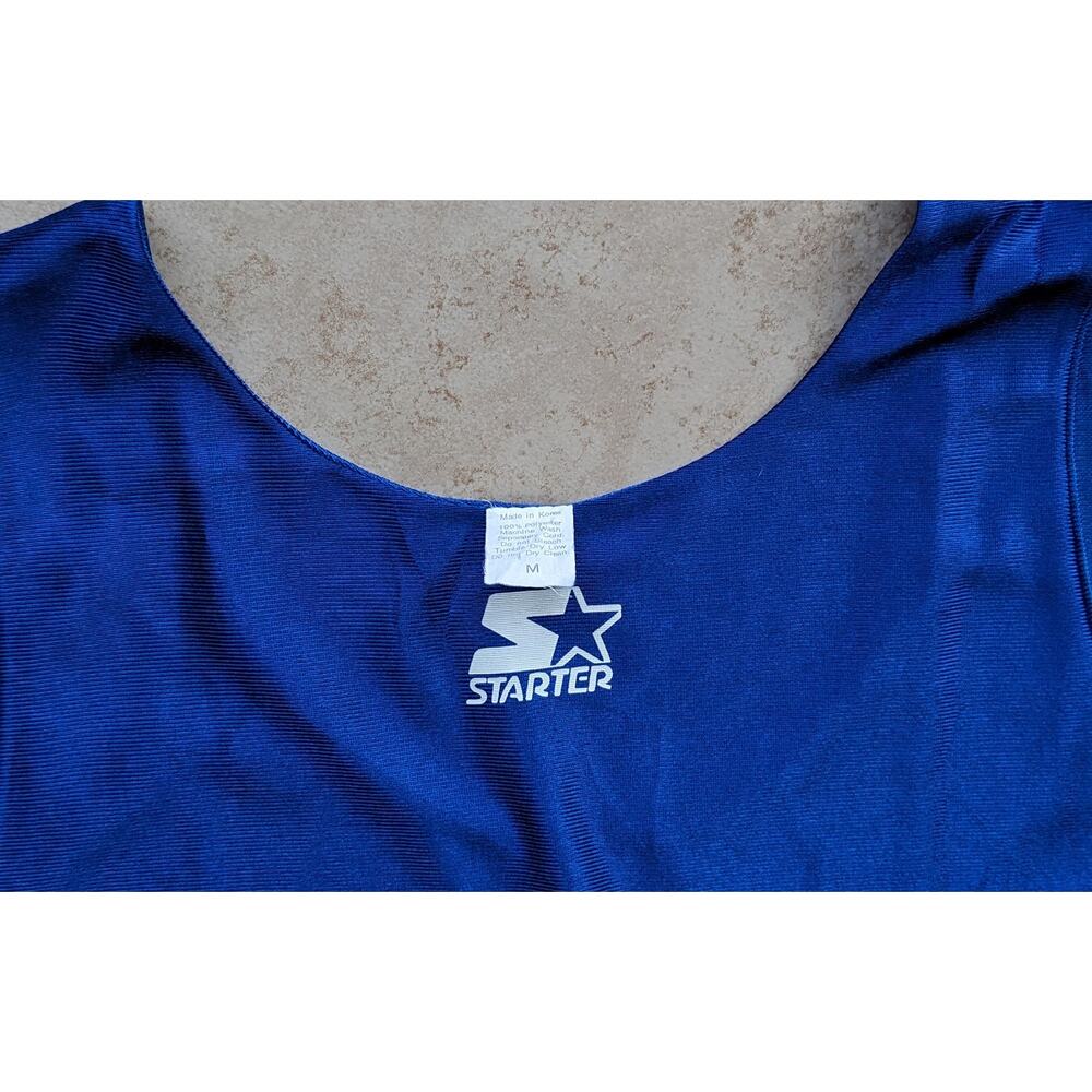 New York Knicks 90s STARTER Reversible AOP Print jersey M blue NBA vintage - Picture 5 of 7
